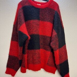 Woolrich Red and Black Checkered Sweater
